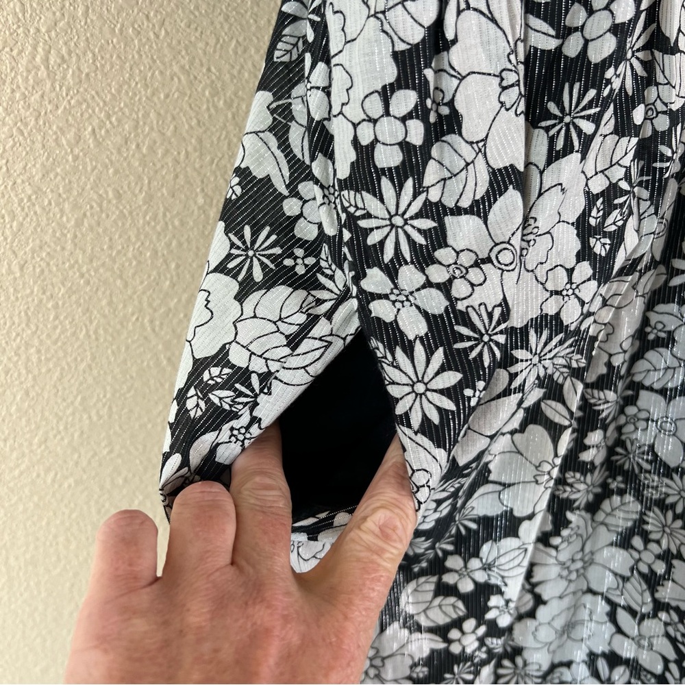 Gap Puff Sleeve Metallic Floral Midi Dress - Picture 8 of 12